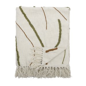 BLOOMINGVILLE Osasio plaid, rektangulr - grn bomuld (150x130)