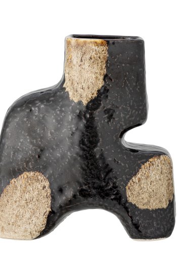 BLOOMINGVILLE Ollia Vase, Schwarz, Steingut