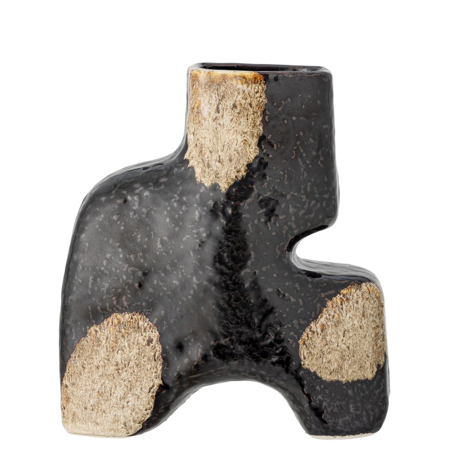 BLOOMINGVILLE Ollia Vase, Schwarz, Steingut