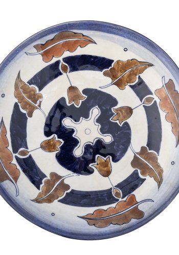 BLOOMINGVILLE Myrna Tafelaufsatz – blaues und braunes Steingut