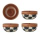 BLOOMINGVILLE Check Bowl, Blau, Steingut (D14xH7 cm, 4er-Set)