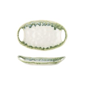 CREATIVE COLLECTION Prim serveringsfad - grn stentj (22x13,5)