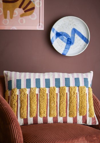 BLOOMINGVILLE Lane Kissen, Rosa, Baumwolle (L60xB40 cm)