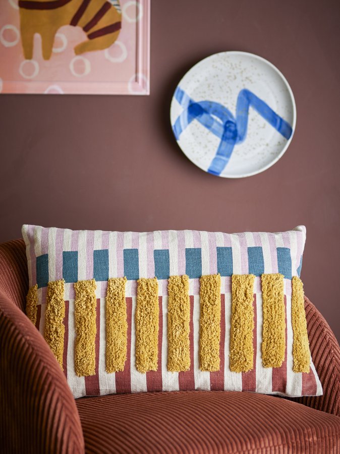 BLOOMINGVILLE Lane Kissen, Rosa, Baumwolle (L60xB40 cm)