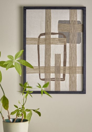 BLOOMINGVILLE Bee veggdekorasjon, rektangulr - brun bomull (70x50)