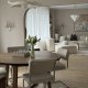 Rupert spisebordsstol - sand polyester stof og krom metal