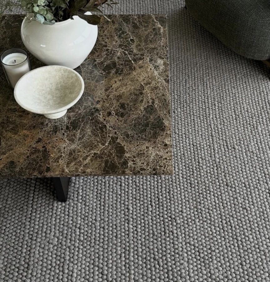 ROWICO Brooksville sofabord, kvadratisk - brun marmor og brun egefin�r (90x90)