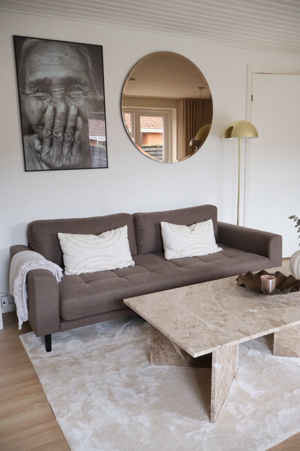 ACT NORDIC Vega sofabord, kvadratisk - brun marmor (90x90)