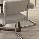 Rupert spisebordsstol - sand polyester stof og krom metal