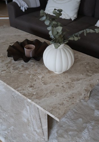 ACT NORDIC Vega sofabord, rektangul�r - brun marmor (140x70)