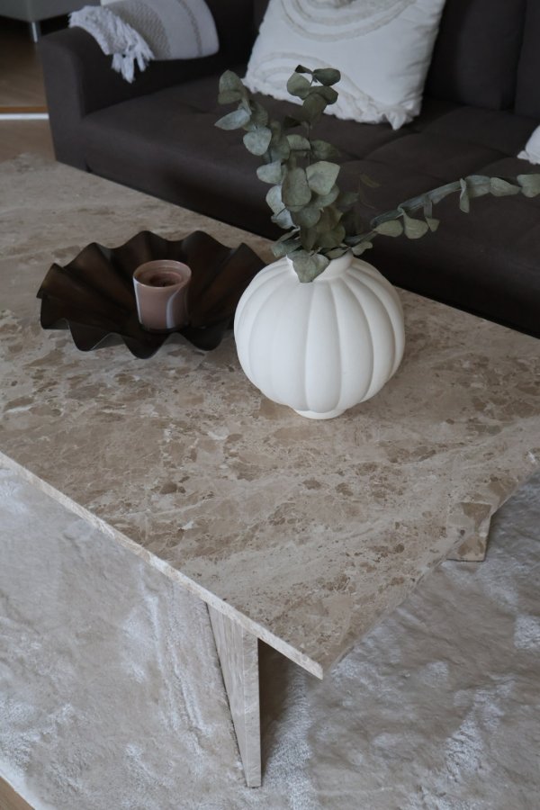 ACT NORDIC Vega sofabord, rektangul�r - brun marmor (140x70)