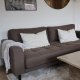 HOUSE NORDIC Lido 3-Sitzer-Sofa, inkl. 2 Kissen � braunes Polyester und schwarze Buche