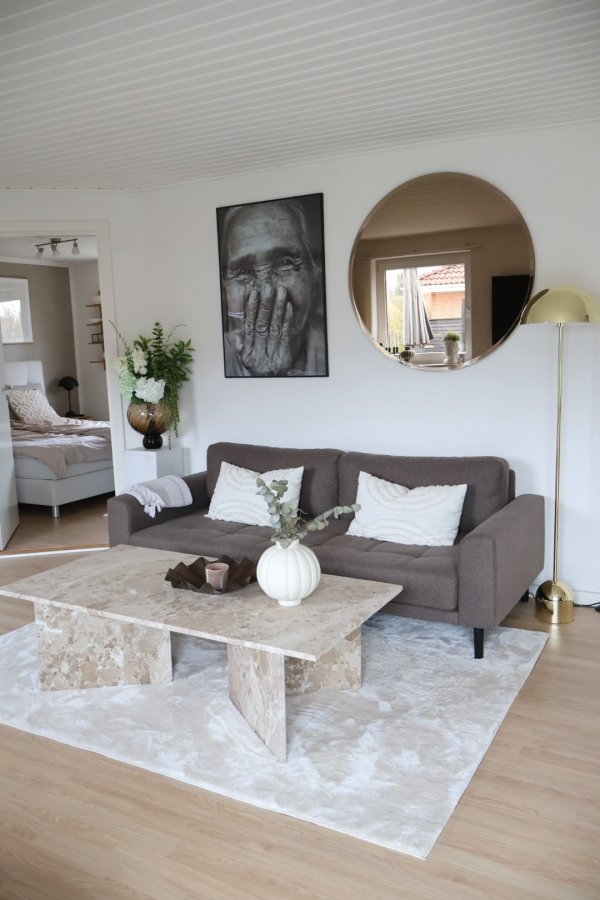 ACT NORDIC Vega sofabord, rektangul�r - brun marmor (140x70)