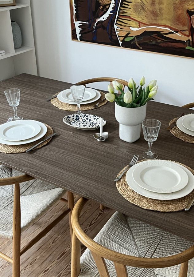 VENTURE DESIGN Count Esstisch 100x220 cm - Braune Holzoptik