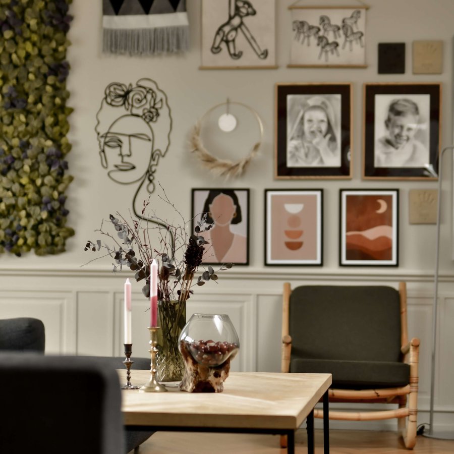 HOUSE NORDIC San Marino Vanndrpeskulptur - glass/naturtre (H:20)