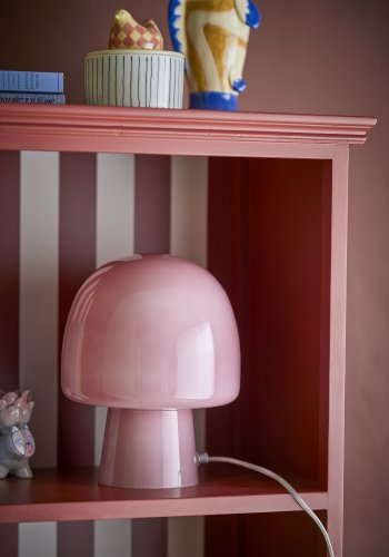 BLOOMINGVILLE Paddy Bordlampe, Rosa, Glas (D20xH26,5 cm)