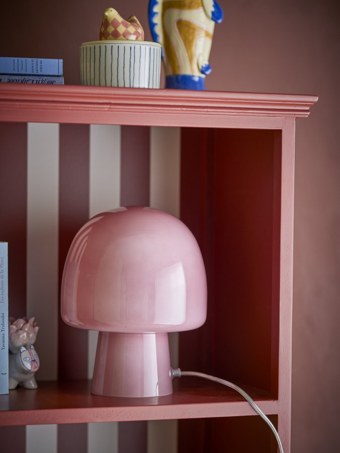 BLOOMINGVILLE Paddy Bordlampe, Rosa, Glas (D20xH26,5 cm)