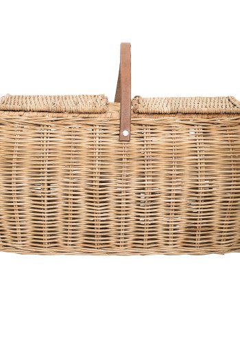 BLOOMINGVILLE Gor Korb mit Deckel, Natur, Rattan, L44xH26xB26 cm