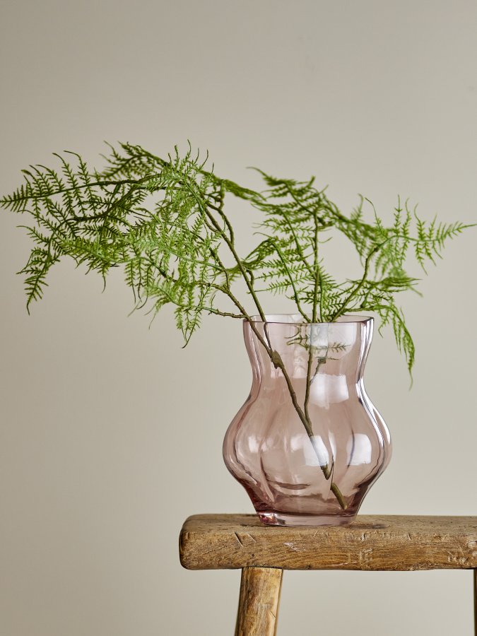 CREATIVE COLLECTION Tava Vase, Rosa, Glas