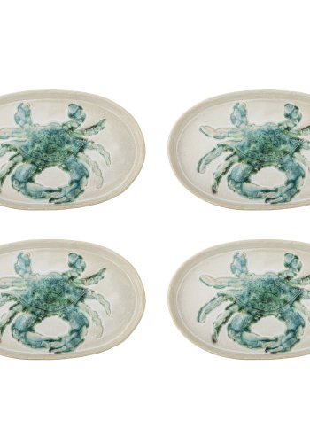 CREATIVE COLLECTION Hadden Teller, Grün, Steingut (L29xH2,5xB18 cm, 4er-Set)