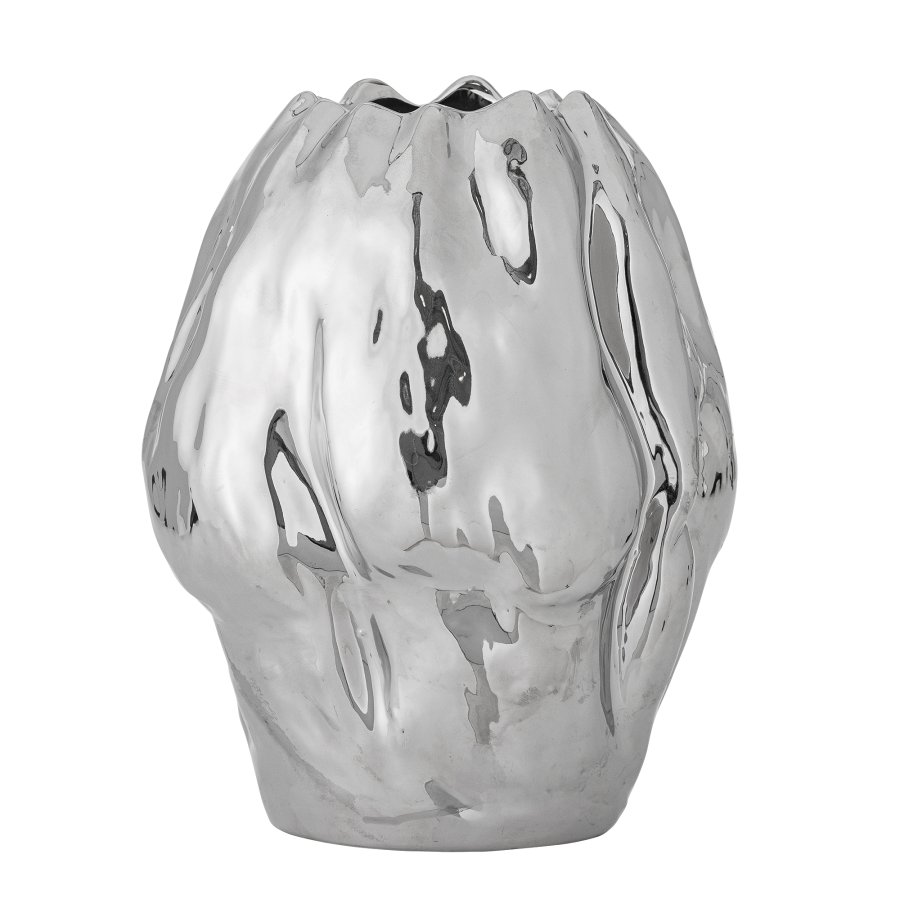 BLOOMINGVILLE Bobby Vase, Silber, Steingut (T23,5xH29 cm)