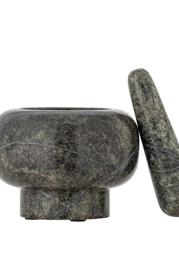 BLOOMINGVILLE Arazo Morter & Pestle, Grnn, Marmor (M: D12,5xH9 cm, P: D3xH12,5 cm)