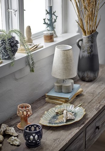 CREATIVE COLLECTION Foglio Tischleuchte, Natur, Polyresin (T16xH28,5 cm)