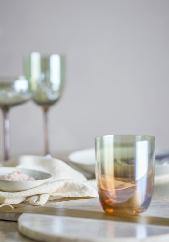 BLOOMINGVILLE Aston Trinkglas, Bronze, Glas (D8xH10 cm, 4er Set)