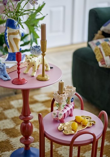 BLOOMINGVILLE Whimsica Beistelltisch, Rot, Metall (T30,5xH46 cm)