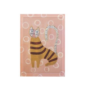 BLOOMINGVILLE Missy Illustration, rektangulr - multifarvet med ramme i rosa fyrretr (L40xH56xB2)