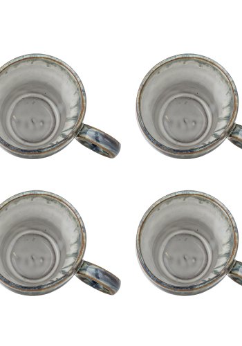 BLOOMINGVILLE Nigel Tasse, Blau, Steingut (T9xH9 cm, 4er-Set)