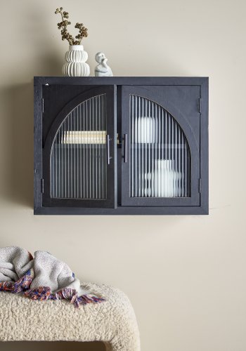 BLOOMINGVILLE Lario skap, svart, furu