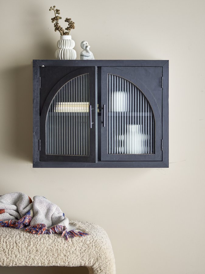 BLOOMINGVILLE Lario skap, svart, furu