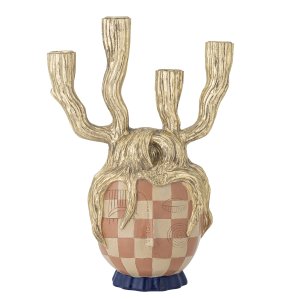 BLOOMINGVILLE Medusa lysestage - guld polyresin