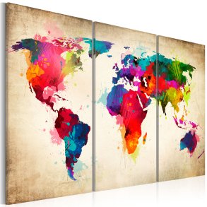 ARTGEIST Rainbow Continents billede - multifarvet print, 2 størrelser