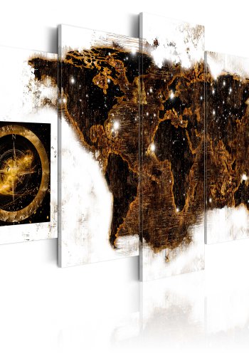 ARTGEIST verdenskort, 5-delt - Brown map - Flere st�rrelser