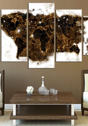 ARTGEIST verdenskort, 5-delt - Brown map - Flere st�rrelser