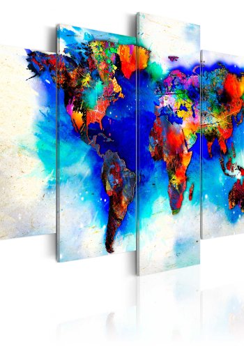 ARTGEIST verdenskort, 5-delt - All colors of the world - Flere st�rrelser