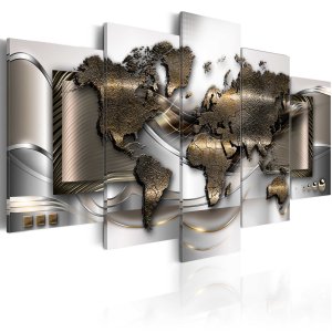 ARTGEIST vrldskarta, 5-delad - World breeze - Flera storlekar