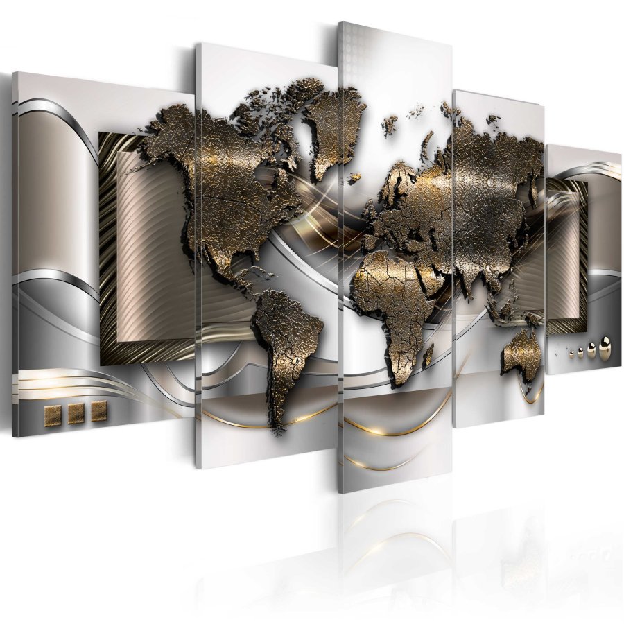 ARTGEIST verdenskort, 5-delt - World breeze - Flere strrelser