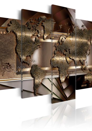 ARTGEIST verdenskort, 5-delt - Chestnut map - Flere st�rrelser