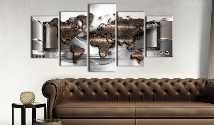 ARTGEIST verdenskort, 5-delt - Pearl map - Flere st�rrelser