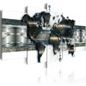 ARTGEIST verdenskort, 5-delt - Metal World Map - Flere st�rrelser