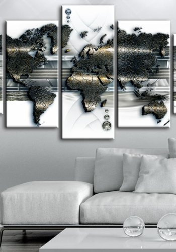 ARTGEIST verdenskort, 5-delt - Metal World Map - Flere st�rrelser