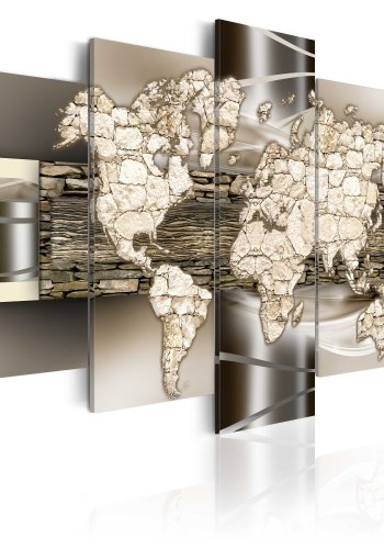 ARTGEIST verdenskort, 5-delt - Stone world - Flere st�rrelser