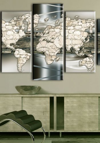 ARTGEIST verdenskort, 5-delt - See the World in Stone - Flere st�rrelser