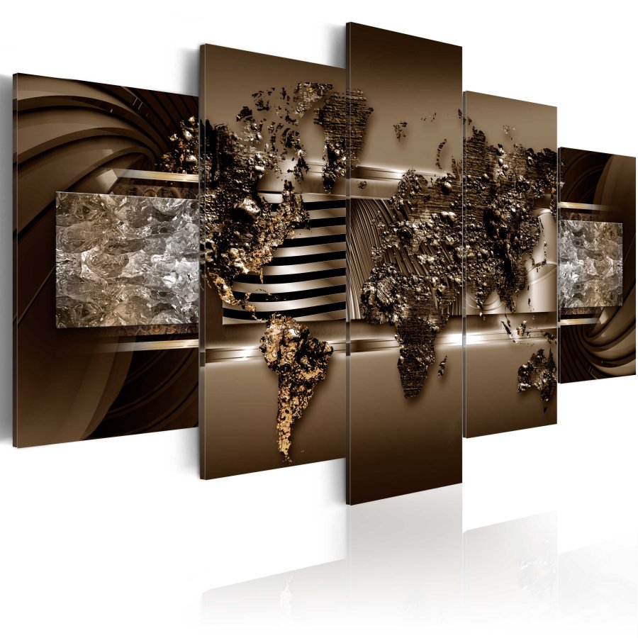 ARTGEIST verdenskort, 5-delt - Chocolate Map - Flere st�rrelser