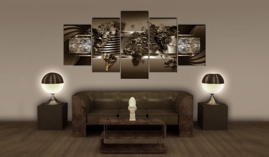 ARTGEIST verdenskort, 5-delt - Chocolate Map - Flere st�rrelser