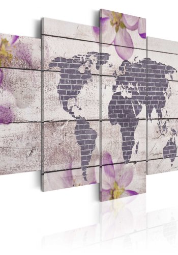 ARTGEIST verdenskort, 5-delt - Romantic World Map - Flere st�rrelser