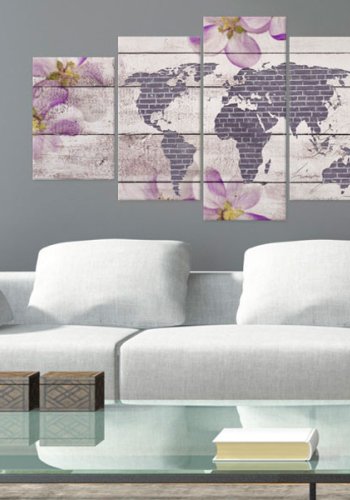 ARTGEIST verdenskort, 5-delt - Romantic World Map - Flere st�rrelser